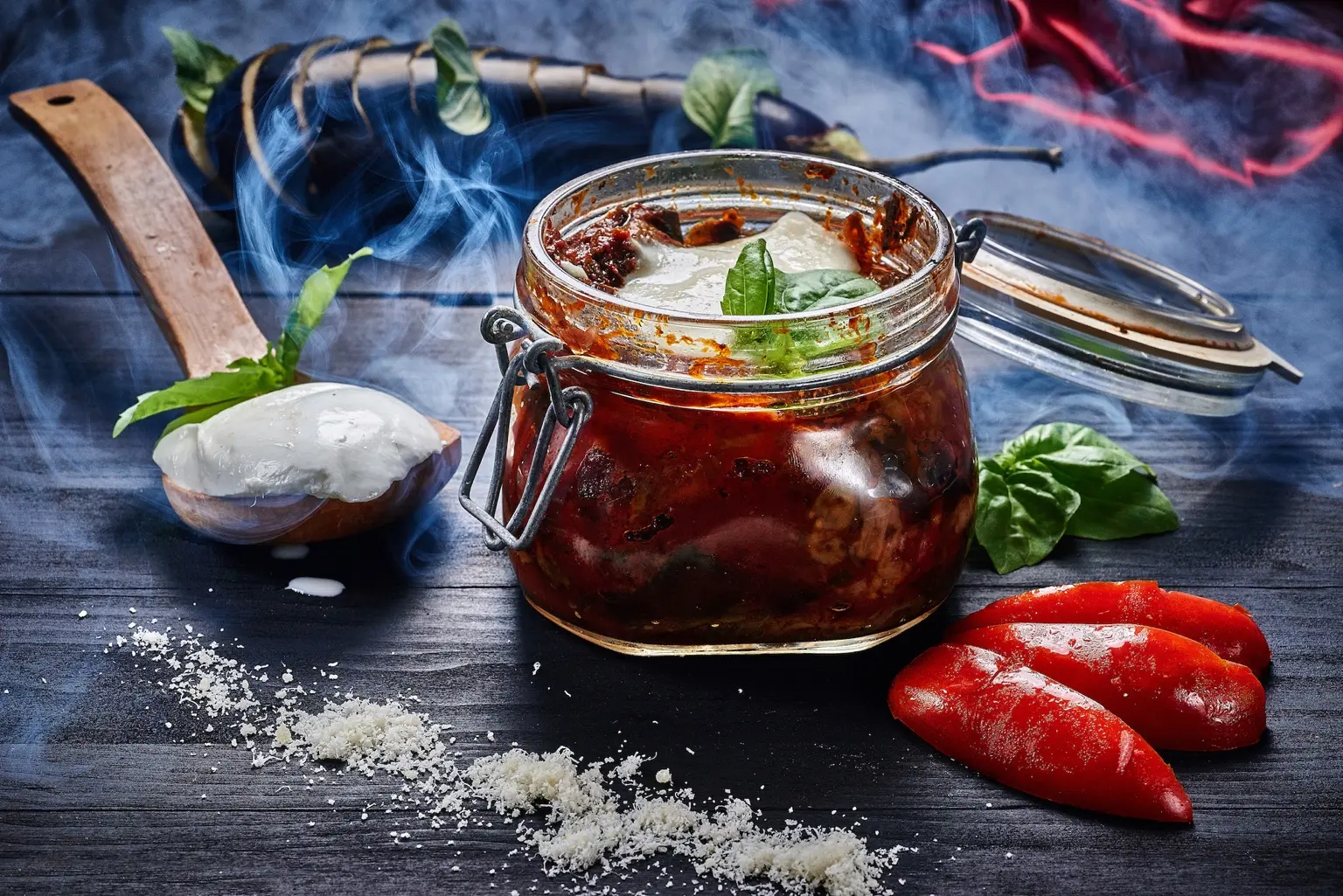 Parmigiana di melanzane a vapore nel barattolo di Pietro Parisi